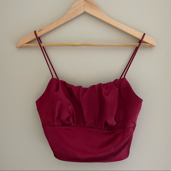 SHEIN Satin Red Cami Size 2 - Picture 1 of 2